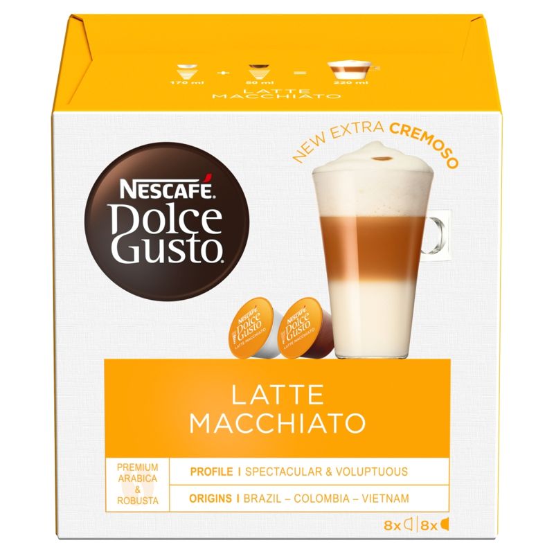 NESCAFÉ Dolce Gusto Latte Macchiato coffee pods 16 Pack - Case of 3 Nestle  : Shop Now and save Big